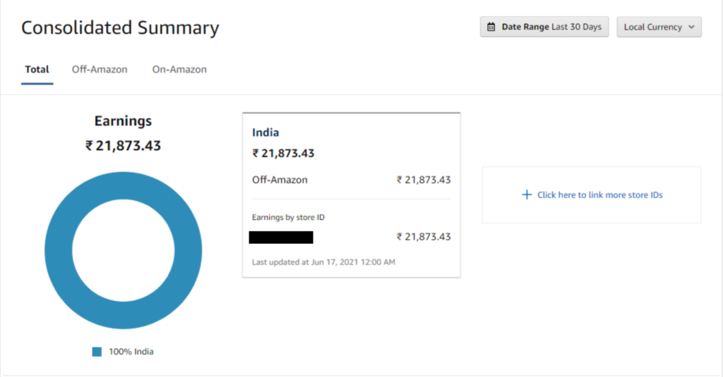 Amazon Affiliate Earnings